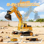 Remote Control Excavator Toy 2 Batteries Rc Excavators Sandbox Digger Hydraulic Construction Toys Vehicles Birthday Gift For Boys Kids 3-14 Years