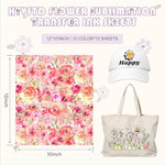 Floral Sublimation Transfer Ink Paper, 10 Sheets, 12 x 10in