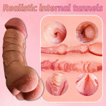 Realistic Hollow Dildo Pocket Ass Anal Masturbator Mini Ass Anal Double End Dildo 5 Inch Torso Sleeve Soft Lifelike Penis Dildos For Male Gay Couples