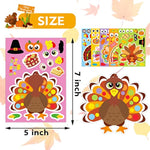 Thanksgiving Stickers for Kids - Turkey Face Stickers for Thanksgiving Crafts and Party Decorations