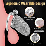 Chastity Cage - Male Chastity Device With Invisible Lock Set, 3 Sizes Rings (1.57", 1.77", 1.97"), Cock Cage Metal Mesh Chain,Large Stainless Steel Penis Bondage Restraints Bdsm Sex Toy For Men?L?