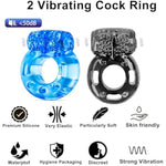 Vibrating Cock Ring Penis Ring Vibrator Clitoral Stimulator Penis Erect Erection Enhance Sex Product Adult Male Sex Toy For Longer Harder Stronger (Blue)