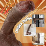 10 Inch Huge Black Silicone Dildo Sex Toy, Thick Realistic Fantasy Dildo With Suction Cup For Hands-Free Play, Strap-On Compatible, Ideal For Women, Couples & Experienced