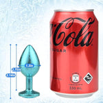 Metal Butt Plug Anal Plug With Ice Pattern And Jewel Base For Prostate Massage G-Spot Stimulation Adult Sex Toys For Men Women Couples Anal Training (1.3'')