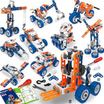 12 In 1 Stem Toys For 5 6 7 8 9+ Year Old Building Block Stem Activities Projects Kit Kids Age 4-8 5-7 Creative Set Helicopter Excavator Educationa Engineering Erector Set Birthday Gift Boy Toys Girl