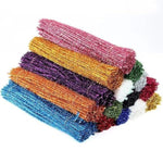 200 Pcs Lake Blue Glitter Pipe Cleaners, 12 Inch Chenille Stems for DIY Crafts