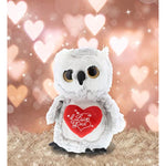 I Love You Valentine Plush Owl - Cute Soft Cuddly Stuffed Animal With Red Heart Gift For Valentines Day, Birthday Present, Anniversary, Romantic Date - 9 Inches
