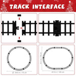 Christmas Railway Train Set With 47.2" Railway Track & 4 Cars Lights And Sounds Railway,Battery Operated Locomotive Engine Play Set Electronic Toys Gift For Kids