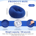 6 9 12 Pcs Inflatable Bean Bag Chairs For Adults With Electric Air Pump, Blow Up Couch Folding Portable Inflatable Couch Lazy Sofa For Outdoor Movie Night Camping(Dark Blue,6 Pcs)
