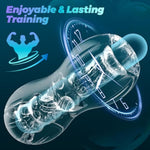Manual Male Masturbator Sex Toy For Men,Squeezable Transparent Pocket Pussy Sleeve Stroker For Penis Stimulation Open Ended Handjob Glans Training Penis Trainer Blowjob Adult Toy For Men Masturbation