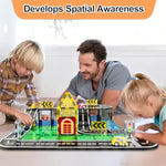 42Pcs Magnetic Tiles Road, Magnetic Building Blocks City Construction Toys For 3+Year Old Boys Girls, Kids Montessori Toys For Toddler, Stem Learning Gifts