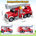 Kids Toys For 3 4 5 6 7 8 Years Old Boys, 15" Large Fire Truck Toy, Friction Powered Fire Rescue Truck Vehicle Toy With Lights And Sirens Sounds, Water Pump, Ladder, Birthday Gifts For Boys Girls