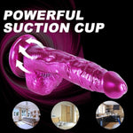 Rose Fantasy Realistic Dildo Set. 3 Sizes (6.5 ", 7.3 ", 9.5 ") Suction Cup Dildo G-Spot Stimulation Toy. Big Testicles Large Anal Penis Plug. Suitable For Female Beginners To Advanced Small To Large