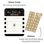 Big Dot of Happiness New Year’s Eve - Gold - Bar Bingo Cards and Markers - New Years Eve Party Bingo Game - Set of 18