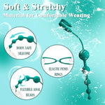 Anal Beads Butt Plug With Penis Cock Rings Adult Anal Sex Toys For Women Men, Flexible Silicone Anal Plug Prostate Massager Graduated Design Bullet G Spot Stimulor For Couples Play-Green