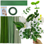 311pcs Green Pipe Cleaner Flower Kit, 3 Colors Bulk Chenille Stems for Crafting and DIY Projects