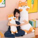Shiba Inu Soft Plush Pillow Long Cute Corgi Dog Plush Husky Plush Pillow Akita Plushie Body Pillow Stuffed Animals Toy For Adults Kids Gift, 70Cm/27.55Inch