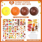 24 Sets Thanksgiving Turkey Plate Craft Kit for Kids & Adults