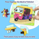 4In1 Vehicles Jigsaw Puzzles Set For Kids Ages 3-5 4-6 | Preschool Learning & Educational Toys | Brain Teaser Boards For Boys Girls + Coloring Sheets | Christmas Birthday Gifts
