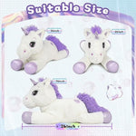 Big Unicorn Stuffed Animal Giant Stuffed Unicorn Plush, Soft Cute Pillow For Girls Kids, Christmas Birthday Gift, White 24"