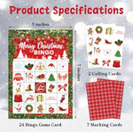 Christmas Bingo Game Cards, Winter Games For Adults Large Group Friends Family, Outdoor Indoor Bingo Party Games Set, Christmas New Year Holiday Party Favors Decorations -03