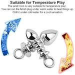 Anal Butt Plug Metal Anal Beads Dildo Prostate Massage Anal Vaginal Dilator Bdsm Sex Toys For Men Women Couple (Small(4.05 Inch))