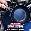 Frying Pan 8” Skillet, Diamond Infused Healthy Ceramic Nonstick, PFAS and PFOA-Free, Dishwasher and Oven Safe, Even Heating, Metal Utensil Safe, Warp Control Base, Blue