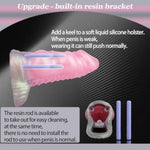 Wide Sleeve Silicone Enhancer With Cock Ring, Reusable Extension Sleeve, Pink