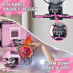 Basketball Hoop Indoor Kids Girls Pink - Mini Over The Door Basketball Hoops With Electronic Scoreboard Toys & 3 Balls, Unicorn Birthday Gifts Age 5 6 7 8 9 10 11 12 Year Old Girls