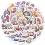 50 Pcs Birth Month Flower Fairy Stickers, Waterproof Vinyl Decals for Crafts