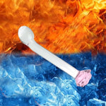 Glass Anal Plug Trainer With Rose Loop, Butt Plug Prostate Massager With Long Neck Base, G-Spot Glass Dildo Pleasure Wand Crystal Anal Sex Toys Stimulator For Men Women Masturbation (L)