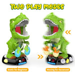 Moving Dinosaur Shooting Toys For Kids 5-7, Electronic T-Rex Shoot Target Game With Mist Spray, Led Score, Roar & Light, 3-Pair Dino Target, Birthday Gifts For 5 6 7 8 9 Year Old Boys Girls