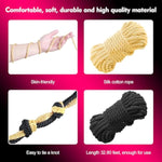 Bdsm Bondage Restraint Bundle Set, Sex Toys Sexual Restraint Tape Binding Rope Reusable Pull Up Bondage - Comes With Pvc Static Tape 82Ft (3 Rolls) And Soft Silk Cotton Rope 32.8Ft (3-Piece Set)