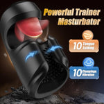 Male Sex Toys For Men - Male Masturbator Penis Training Vibrator, 10 Clamping & Vibrating & Tongue-Licking Adult Sex Toys, Intense Stroker Trainer For Increase Endurance & Ultimate Pleasure