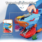 Shark Toy & Deep Sea Creatures Ocean Animal Toys With Truck Cars, 18 Piece Educational Playset For Kids Ages 3+ Years Old, Indoor & Outdoor Play, Preschool Learning For Boys Girls