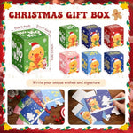 24 Sets Christmas Mini Plush Gift With Box Christmas Stuffed Animal Keychain With Santa Cap Tiny Plush Set For Xmas Party Stocking Fillers Exchange Gifts(Duck)