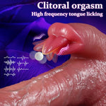 Thrusting Dildo Vibrator Sex Toys-9'' Realistic Dildo With 7 Vibrating,7 Thrusting Mode & Heating Licking Mode For Clit G-Spot Stimulation,Suction Cup Dildos Adult Sex Toys For Women Couple
