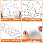 36 Sets Safari Animal Face Mask Crafts for Jungle Birthday Party Decorations