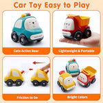 Baby Toy Car For 1 Year Old Boy Birthday Gifts, Push Car Toy For Toddlers 1-3, Animal Racing Cars Infant Play Vehicle Set For 12-18 Month, Friction Powered Montessori Toys For 1-2 Year Old Kid