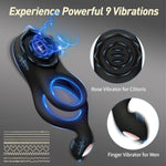 Vibrating Cock Ring For Couples,Penis Ring With 9 Modes Male Vibrator Sex Toy With App Control Perineum,Nipple,Rose Clitorals Stimulator For Men Women Adult Sex Toys & Games For Couple