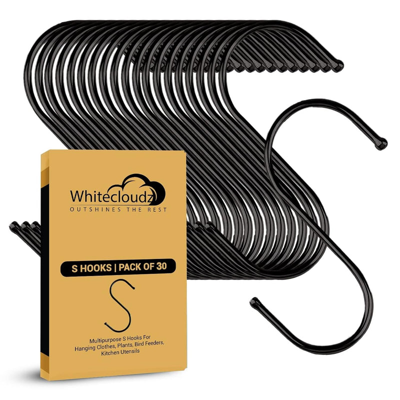 30 Pack S Hooks For Hanging Plants, S Hooks For Hanging Clothes, Stainless Steel