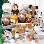 10 Pieces 10 Inches Plush Safari Stuffed Animals Toy Set For Girls And Boys Elephant Giraffe Lion Tiger Monkey Rhinoceros Zebra Leopard Hippo For Baby Shower Jungle Animal