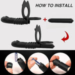 Strap On Dildo Double Penetration Cock Penis Ring Vibrator Anal Plug Men Adult Sex Toy