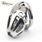 Male Chastity Device Hypoallergenic Stainless Steel Cock Cage Penis Ring Virginity Lock Chastity Belt Adult Game Sex Toys For Men (52Mm)
