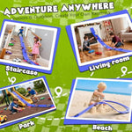 Flexible Race Car Track For Kids, 15Ft Race Track Toy With 4 Cars And Suction Cups, Rolls Up Portable Racetrack Compatible With All 1:64 Cars Toys, Birthday Gifts Toys For Boys Girls