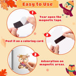 60Pcs Fall Animals Color Your Own Magnets Art Craft Kits for Kids