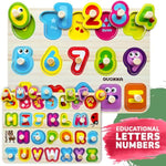 Wooden Puzzles For Toddlers 1-3 - 6Xset Toddler Puzzles Ages 2-4 With Rack - Learning Alphabet - Numbers - Animals Montessori Toy For Kids 3-5 - Wood Games Gift For Boys And Girls
