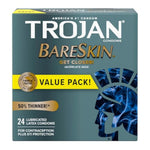 Trojan Bareskin Thin Premium Lubricated Condoms - 24 Count & Astroglide Liquid Personal Lubricant (2.5oz), Water Based Lube, Dr. Recommended Brand