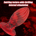 Super Big Anal Plug Liquid Silicone Butt Plug With Suction Cup Base For Experienced Player, Swirl Anal Toy Waterproof Butt Plug Kit Adult Sex Toy For Unisex Backdoor Handsfree Fun (Medium)