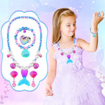 Jewelry Toys For Girls, Classic Unicorn Mermaid Frozen Themed Necklaces Bracelets Rings Earrings Set For Princess Dress Up Pretend Play, Toddler Costume Jewelry, Little Girls Christmas Birthday Gifts